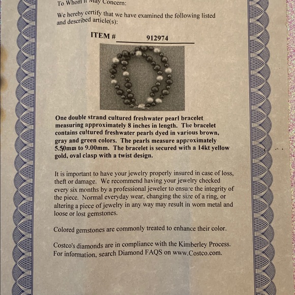 double strand cultured freshwater pearl bracelet - Picture 4 of 5